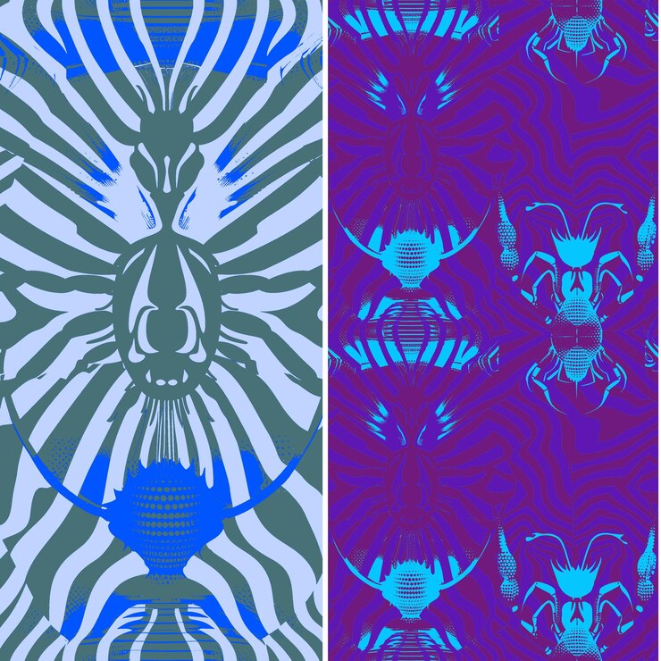 PSD three different designs of a fish and a fish