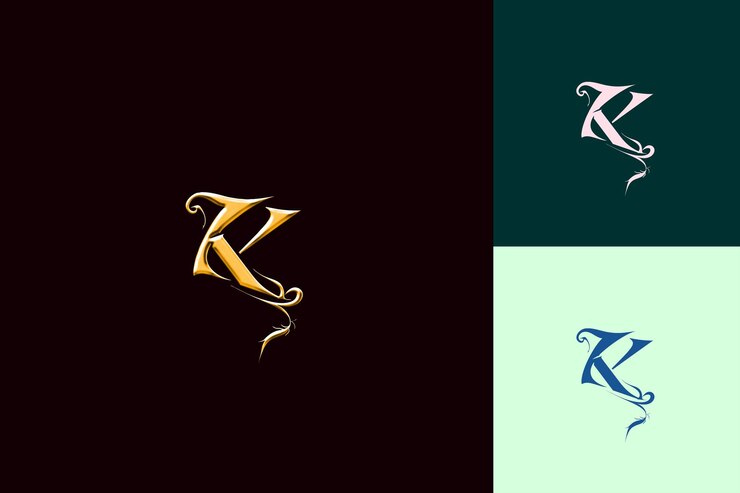 PSD 3つのロゴにkの文字が付いています