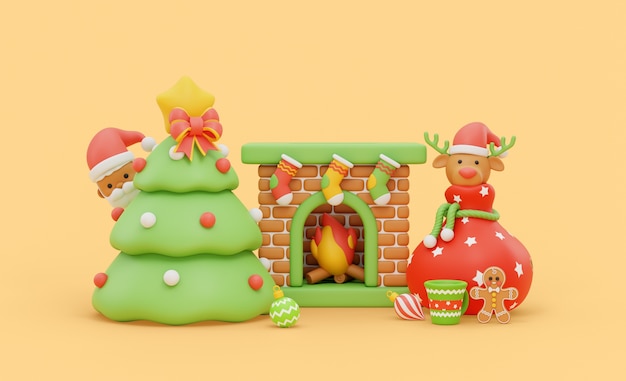 Three-dimensional christmas season illustration