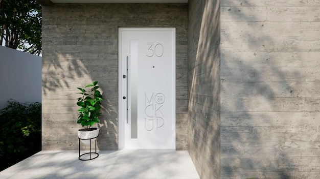 PSD three-dimensional house door mock-up design