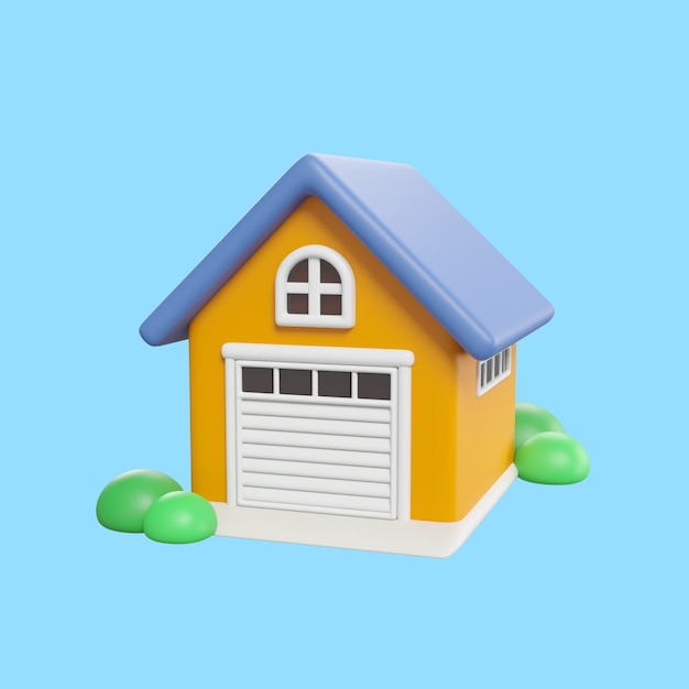 three-dimensional real estate icon mock-up