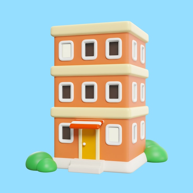 Three-dimensional real estate icon mock-up