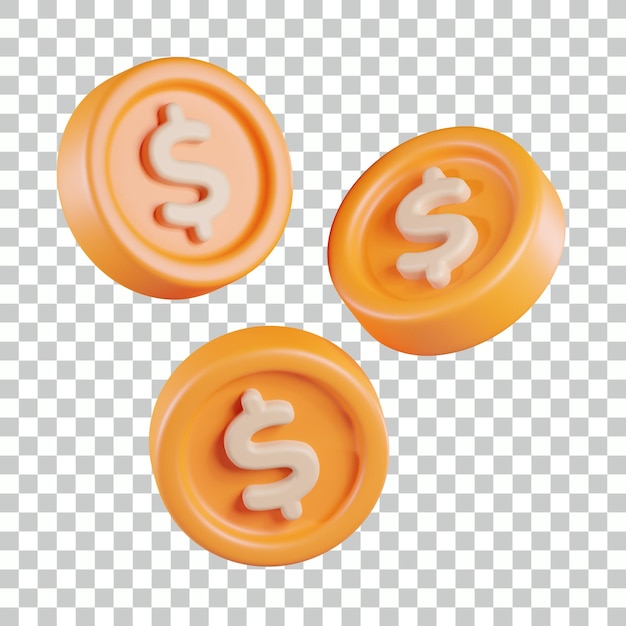 Three Dollar Coin 3D Icon