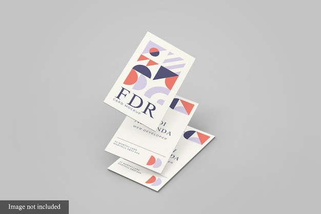 Three Floating Business Card Mockup