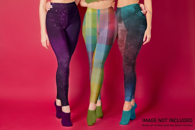 Mockup di leggings per tre ragazze