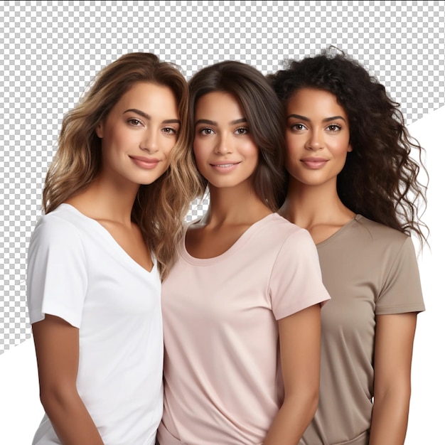 Three girls posing for a photo with the word quot three quot on the left