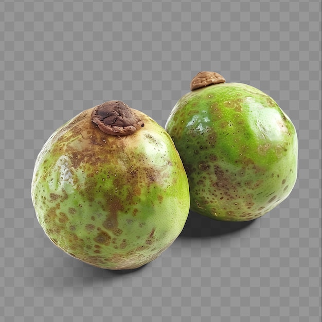 PSD three green and brown pears with a green and brown speckled top