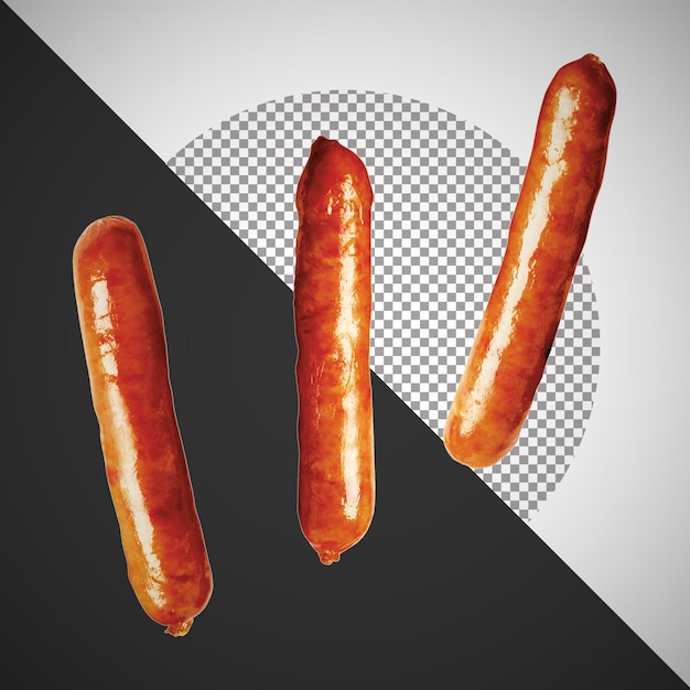 three grilled sausages