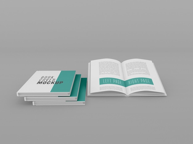 Three hard cover book  mockup