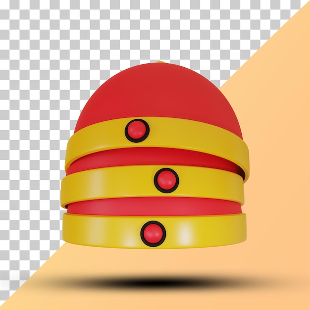 Three hat chinese 3d illustration