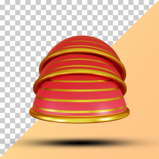 PSD three hat chinese style 3d illustration