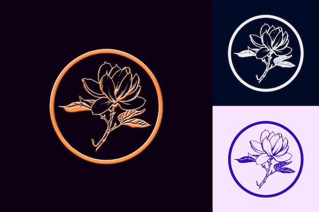 three images of a flower and a circle with the words quot flower quot on it