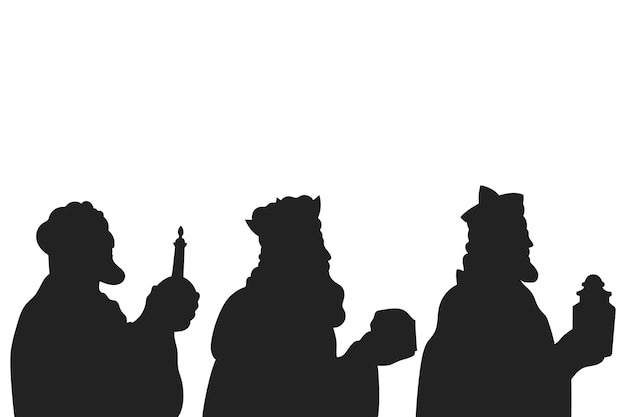 PSD three kings day silhouette illustration