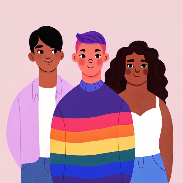 Tre personaggi della comunità lgbt