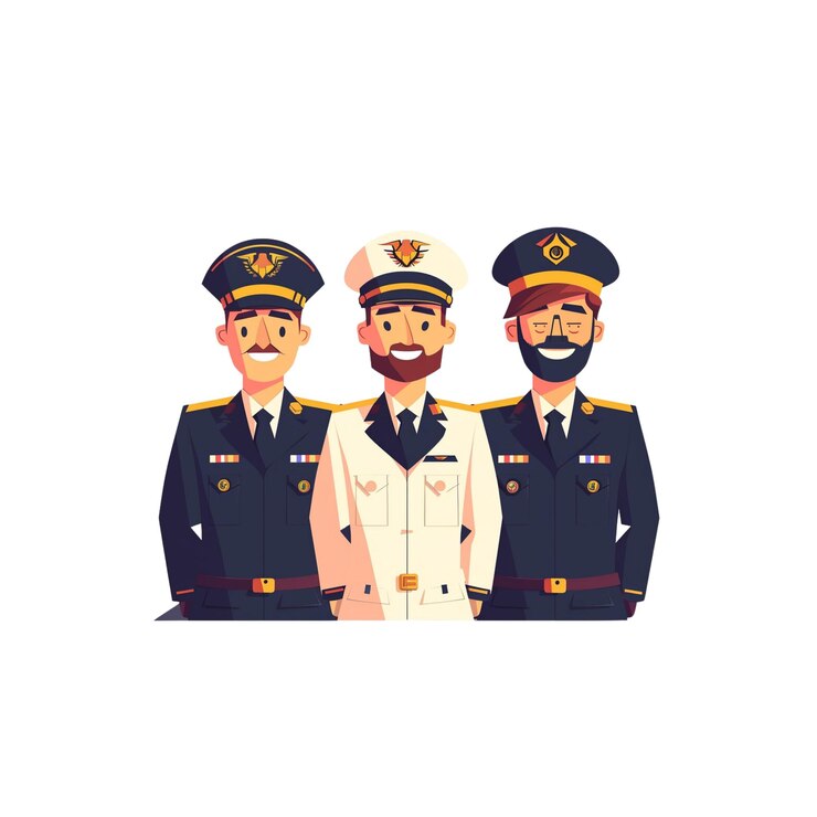 PSD three military officers standing together in uniform