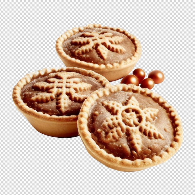 PSD three pies with a pattern of nuts on them