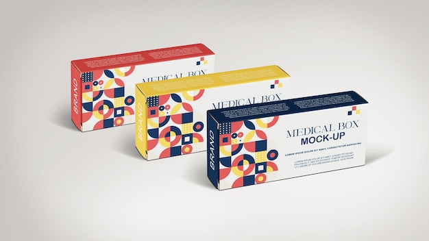 Three pills boxes mock-up