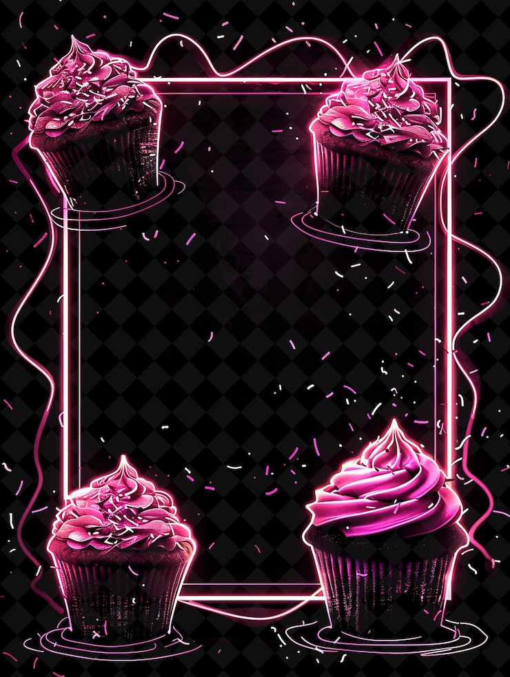 PSD three pink cupcakes with pink icing and pink icing on them