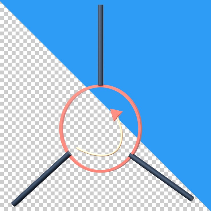 PSD three port circulator icon isolated on the transparent background