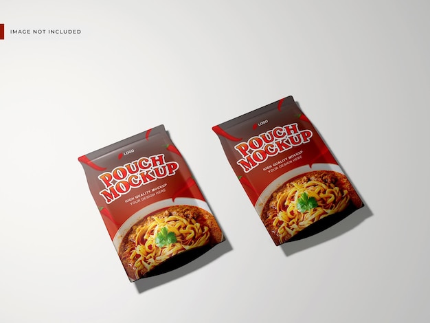 Three realistic pouch mockup