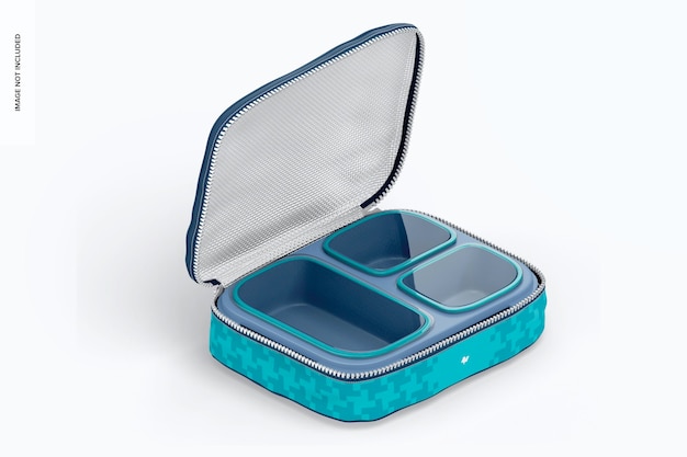 Three Sections Lunch Box Mockup