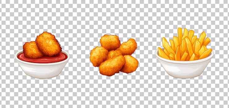 PSD 透明な背景にしばしば隔離されたのナゲットのバリエーション