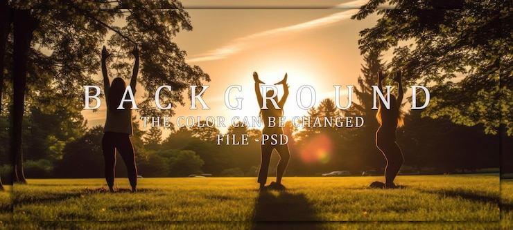PSD three silhouettes reaching towards sunset
