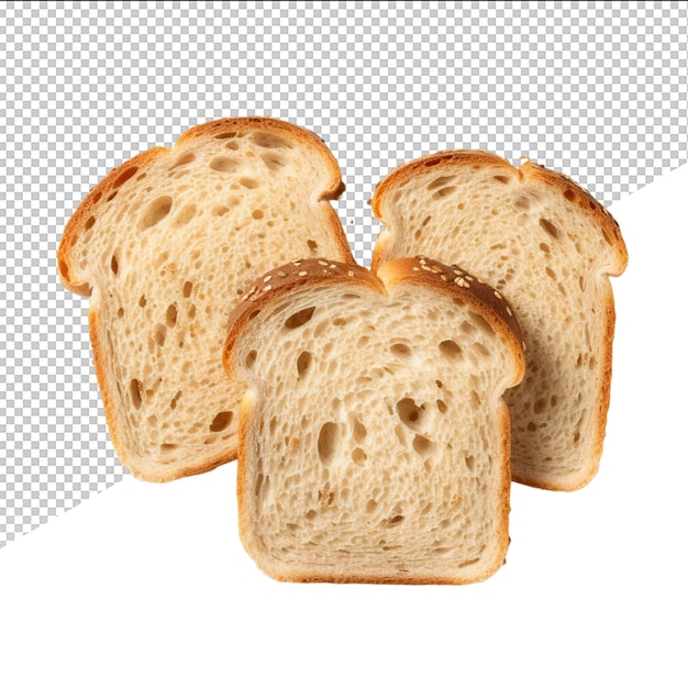 PSD three slices of bread with the word bread on the bottom