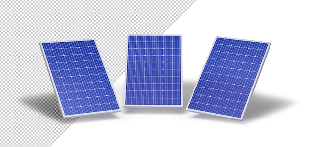 Three solar panels mockup