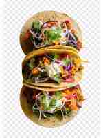 PSD three tacos are stacked on top of each other
