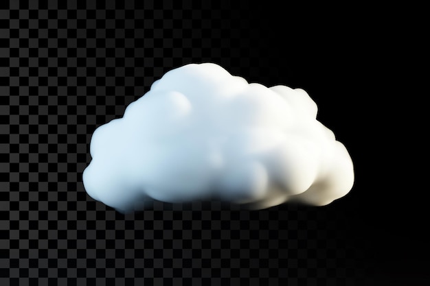 Three white clouds on transparent background