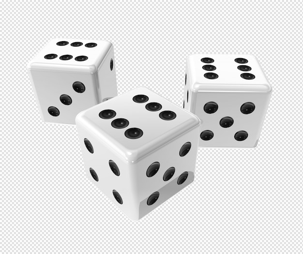 Three white dices