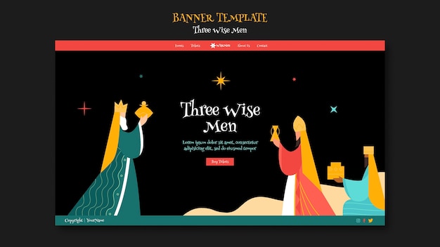 Three wise men landing page template