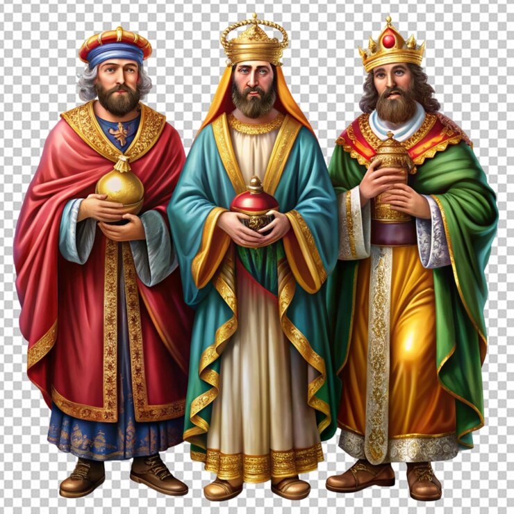 PSD three wise men magi christian illustration