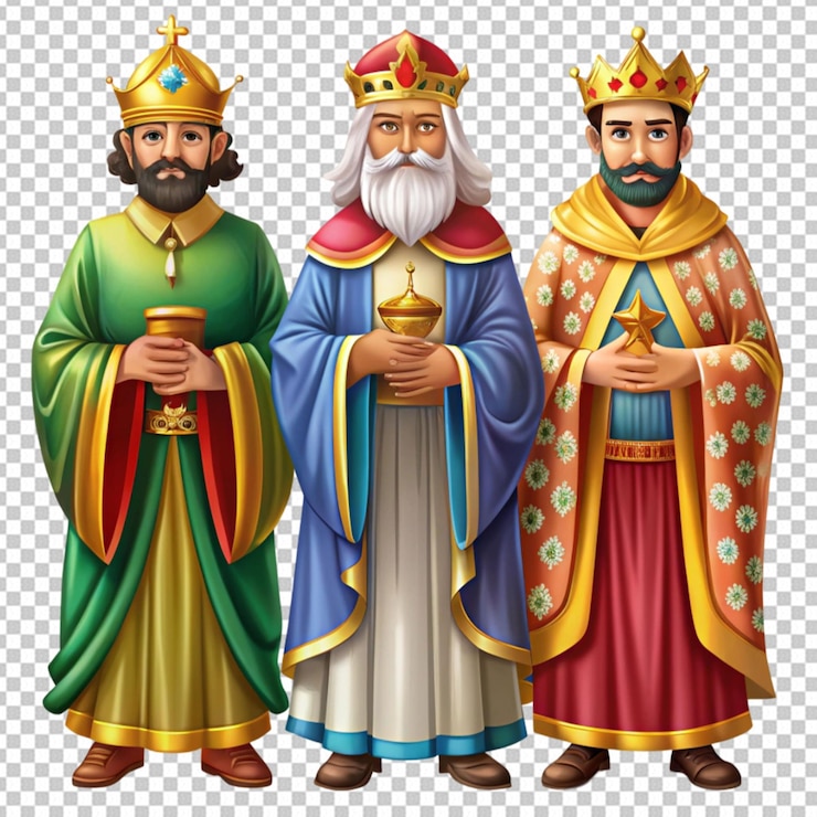 PSD three wise men magi christian illustration