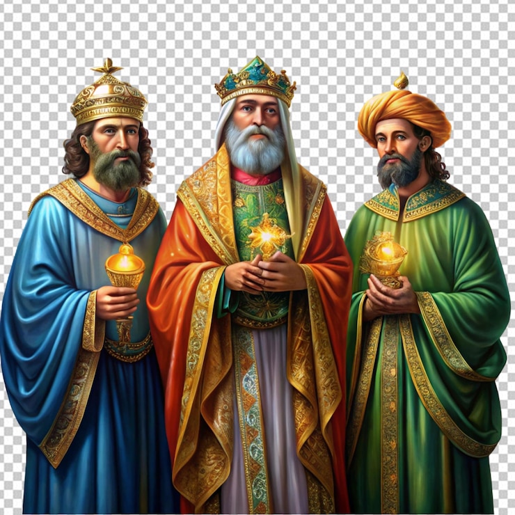 PSD three wise men magi christian illustration