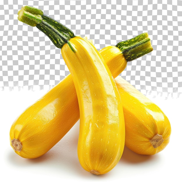 PSD 3つの黄色いスカッシュでその上に zucchini という言葉が書かれています