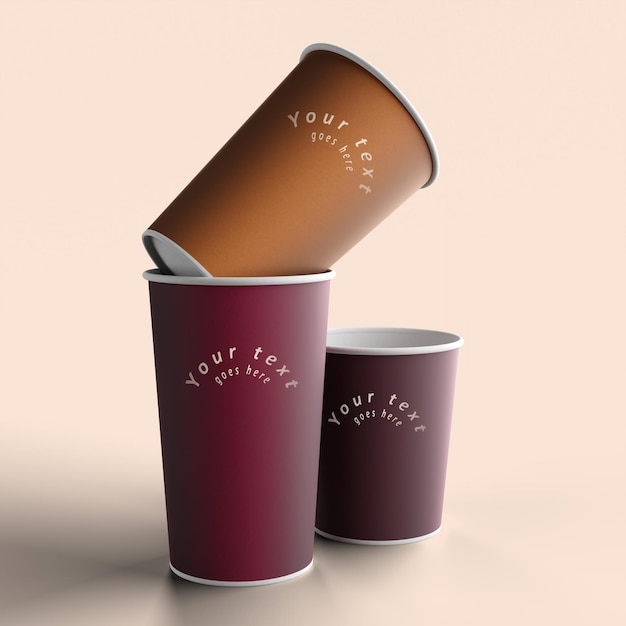 Threecolor coffee cups