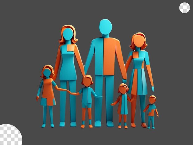 PSD a threedimensional frame to display 3d family png transparent