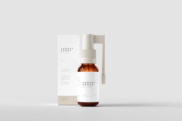 Throat spray pump bottle mockup