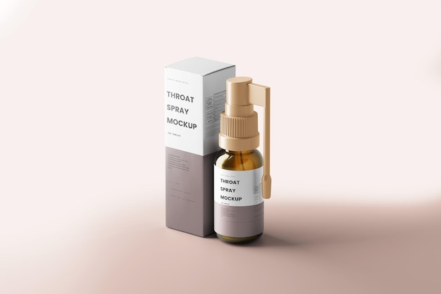 Throat spray with box mockup