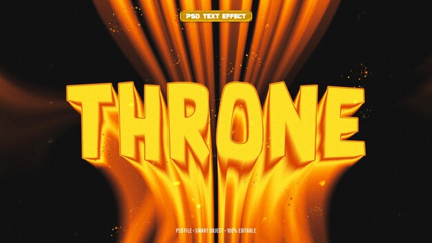 PSD throne 3d editable text effect