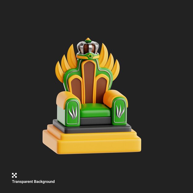 Throne 3d-illustratie voor game asset