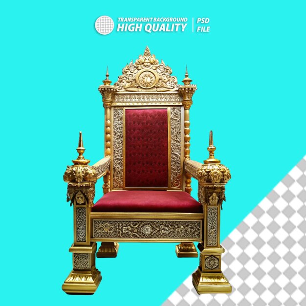 PSD throne a ceremonial chair on transparent background