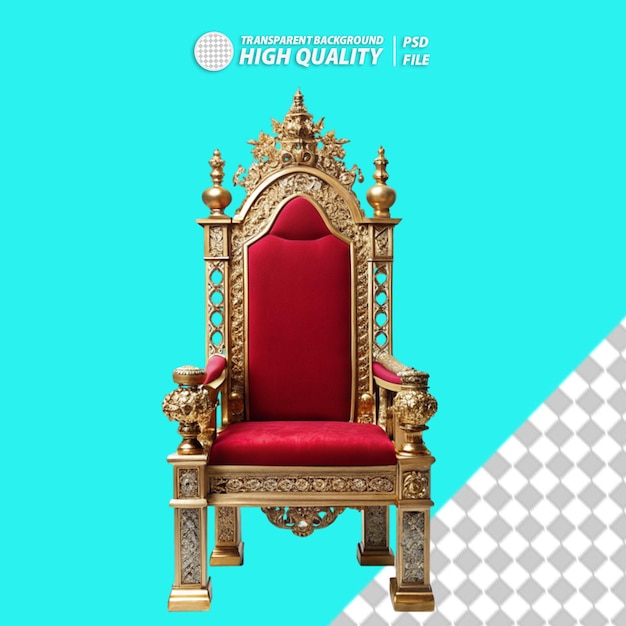 PSD throne a ceremonial chair on transparent background