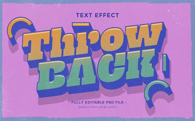 Throw back text effect