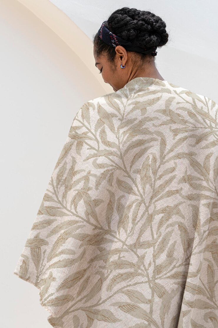PSD throw blanket mockup psd in floral pattern living