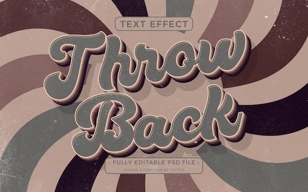 PSD throwback text effect