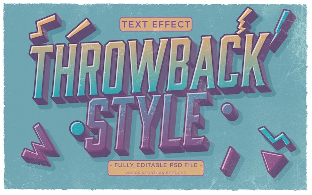 Throwback text effect