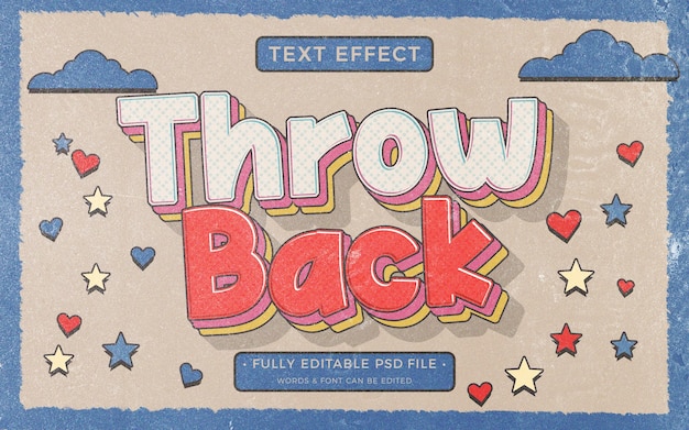 PSD throwback text effect